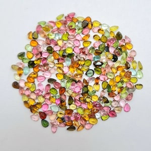 70 stuks 3x4 MM peer toermalijn geslepen steen, natuurlijke meerkleurige toermalijn edelsteen, topkwaliteit toermalijn losse steen voor het maken van sieraden.