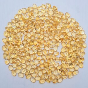 25 Pcs 6*4 MM Oval Citrine Cut Stone, Natural Citrine Gemstone, Top Quality Citrine Faceted Gemstone, Yellow Citrine Loose Stone For Jewelry
