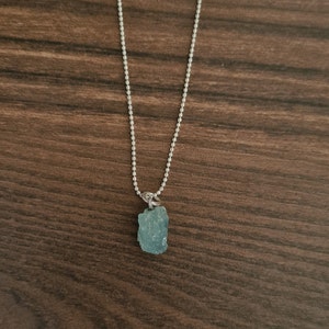 Raw Aquamarine Necklace 925 Sterling Silver, Raw Aquamarine, Natural Raw Aquamarine Pendant ,Gift For Mother, Gift For Her.