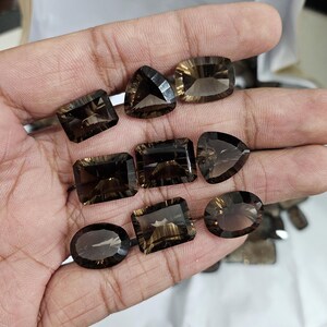 Smoky Quartz Concave Cut, Mix Shape Smoky Quartz Faceted Gemstone, Beautifully Concave Cut Natural Smoky Quartz Gemstone For Jewelry Making.
