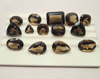 Choose Your Size! Mix Shape Smoky Quartz Faceted Gemstone, Natural Smoky Quartz Cut Stone, Top Quality Smoky Quartz Loose Stone For Jewelry.