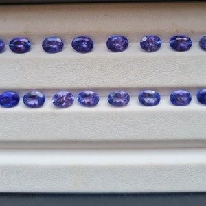 18 Pcs 4.5x6.5 MM Tanzanite Cut Stone,Natural Tanzanite Faceted Gemstone, 12.3 Cts Oval Calibrated Tanzanite Loose Stone For Jewelry Making.