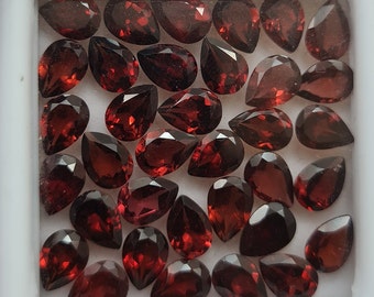 33 Pcs 7X5 MM Pear Cut Mozambique Garnet~ Red Garnet Faceted~ 25 Carats Pear Cut Mozambique Garnet Loose Stone.