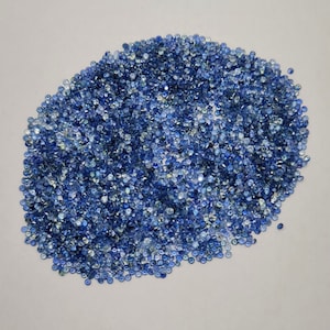 100 Pcs 1.4 MM Round Blue Sapphire Cut Stone, Blue Sapphire Round Faceted Gemstone, Natural Blue Sapphire Loose Stone Wholesale Lot.