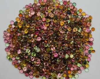 Multi Color Tourmaline Faceted Loose Stone, 2.5 MM Round, 100 Pcs