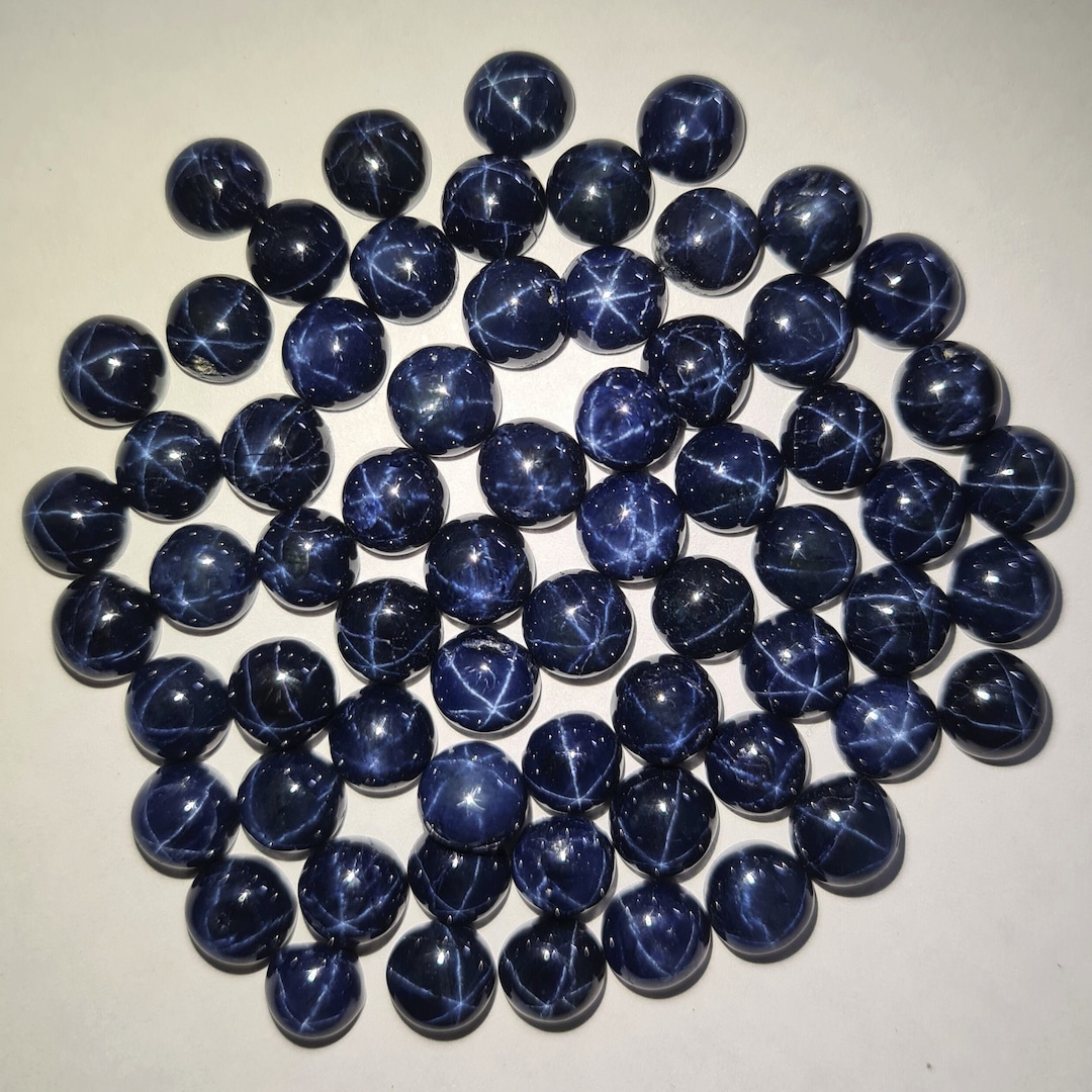 23.80 Ct Natural Blue Sapphire Loose Gemstone 7 mm Cabochon 12 Pcs Lot