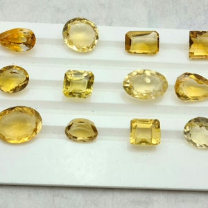 50 Carats 10 To 12 Pcs Citrine Cut Stone, Natural Citrine Faceted Stone, Mix Shape Citrine Gemstone, Citrine Loose Stone For Jewelry Making.