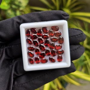 Natural Mozambique Garnet Oval Cut– 5x4 to 7x9mm Loose Red Stone for Jewelry Making | Calibrated Garnet Gemstone.