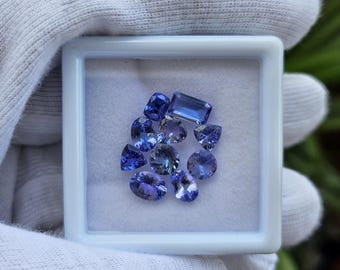 Faceted Tanzanite Gemstone Lot, Mixed Shapes, 7.10 Carats