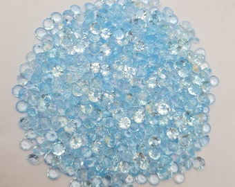 5 MM 25 Pcs Sky Blue Topaz Round Cut, Topaz Cut Stone, Faceted Topaz, Natural Blue Topaz, Natural Topaz Cut Stone, Loose Sky Blue Topaz.