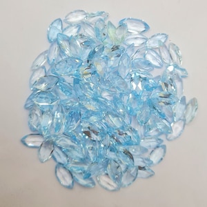 18 Pcs 5X10 MM Sky Blue Topaz Cut Stone, Blue Topaz Gemstone, Natural Topaz Loose Stone, Marquise Shaped Sky Blue Topaz Faceted Stone.