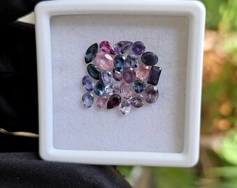 25 Pcs 2.5-6 MM Spinel Cut Stone, Natural Certified Faceted Spinel Mix Shape Lot.
