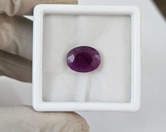 Oval Ruby Cut Stone, 6.75 Carat, African Gemstone