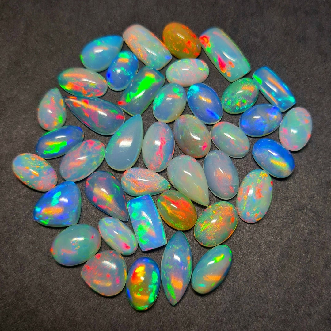 50 Pieces AAA Quality Natural Opal Cabochons, 618 MM Size Mix Shape