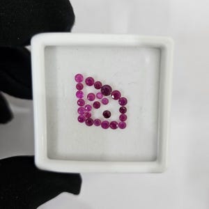 25 Pcs Round Burma Ruby Loose Stones, 2-3 MM Natural Faceted Red Gemstones