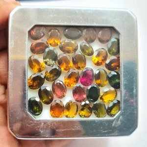10 Pieces 6x8 MM Oval Shape Natural Tourmaline Gemstone, Multi color Tourmaline~ Faceted Tourmaline~ Tourmaline Loose Stone .