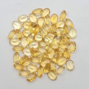 25 Pcs 6*8 MM Citrine Gemstone, Natural Yellow Citrine Cut Stone, Citrine Faceted Stone, Top Quality Loose Citrine For Jewelry Making.