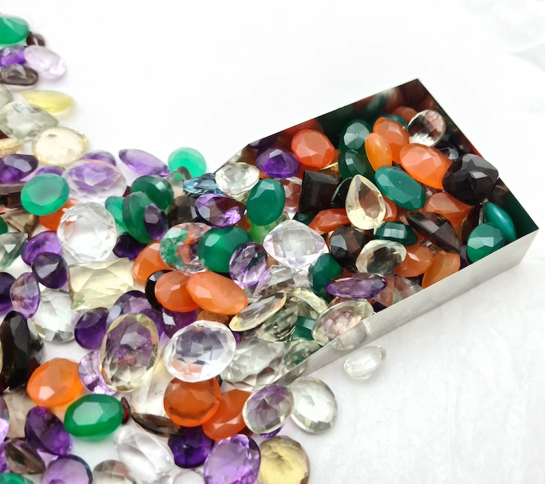 100 Carats Mixed Loose Gemstones Multi color StonesFaceted Etsy