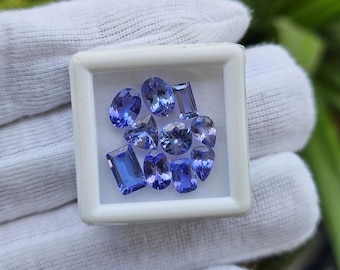 Natural Faceted Tanzanite Gemstone Lot, Jewelry Making (3.5-8mm)