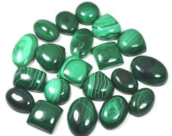 Natural Malachite Gemstone Cabochon, Mix Shape Malachite Cabochon, Malachite Loose Stone Lot For Jewelry Making.