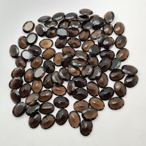 8 Pcs 15X20 MM Smoky Quartz Cut~ 100 Carats Natural Smoky Quartz Gemstone~ Faceted Smoky Quartz~ Smokey Quartz Stone Lot~ Oval Smoky Quartz.