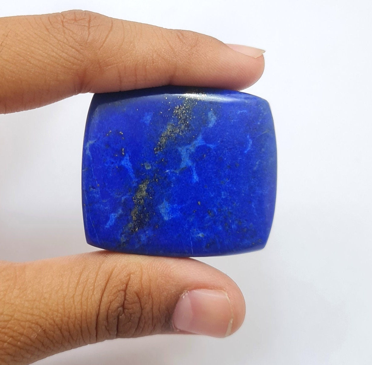 天然ラピスラズリ八角形カボション、ルースジェムストーン（38 x 33 MM