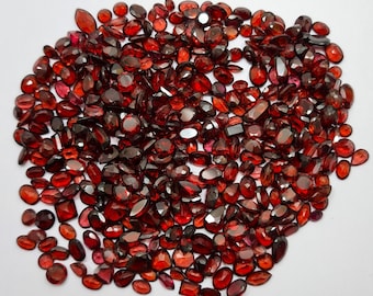 500 Pcs Mix Shape Garnet Cut Stone, Mozambique Garnet Gemstone Cut Stone, 3-7 MM Natural Red Garnet Faceted Loose Stone For Jewelry Making.