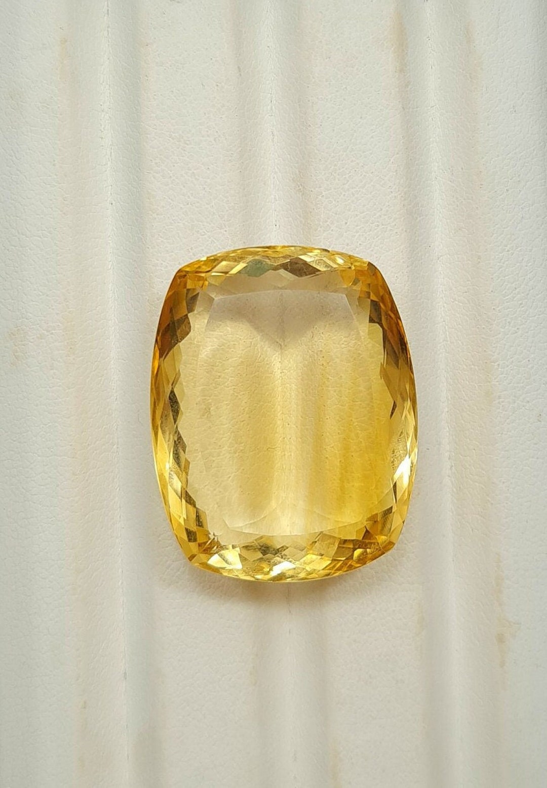 REAL-GEMS 103.10 Ct Yellow Citrine Loose Gemstone - Emerald Cut, Eye Clean, Natural Quartz For Jewelry Making