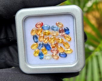 30 Pcs Oval Shape Sapphire Cut Stone, 3.5--5 MM Natural Loose Sapphire .