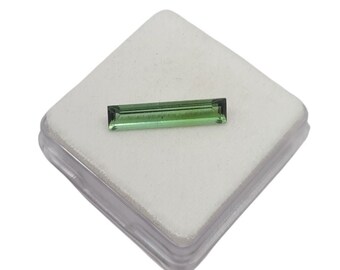 Green Tourmaline Baguette Cut Stone, Natural Gemstone (20X4.4 MM)