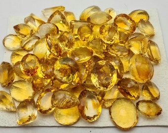 100 Carats 7 To 9 Pcs Citrine Cut Stone, Mix Shape Top Quality Citrine Gemstone, Faceted Citrine Loose Stone Lot For Jewelry Making.