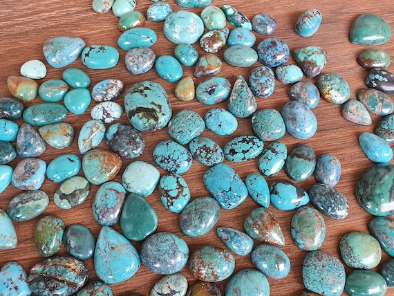 50 Carat Natural Turquoise Gemstone Lot, Mix Shape Tibetan