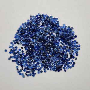 100 Stück 1,7 MM runder blauer Saphir geschliffener Stein, blauer Saphir runder facettierter Edelstein, natürlicher blauer Saphir loser Stein Großhandelslos.