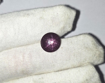 Cabujón de rubí estrella natural de 11 mm, 6,1 quilates. Gema suelta.