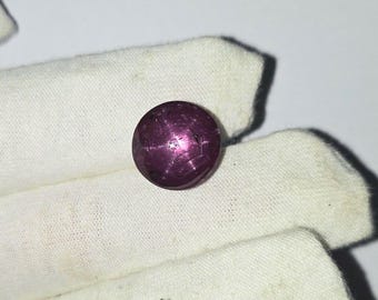 Cabujón de estrella de rubí natural, gema redonda de 13 mm, India