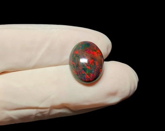 Cabochon Poire En Opale Noire Naturelle AAA - Effet Asterism Et Opalescence - 2.60 Carats