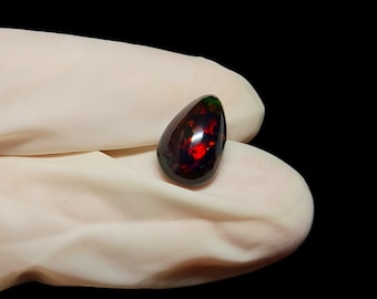Birnen-Schwarzopal-Cabochon, äthiopischer Edelstein (13 x 8 MM)