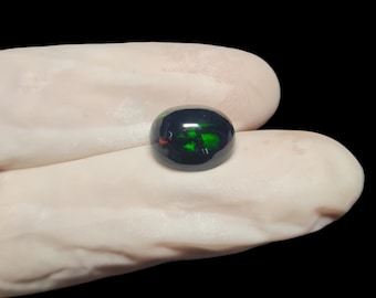 Ovaler äthiopischer Schwarzopal-Cabochon, Edelstein in AA-Qualität (11.5X9.5 MM)