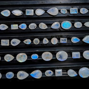 500 Pcs Rainbow Moonstone Faceted Stones, Mix Shapes Moonstone Cut Stone, Natural Top Quality Blue Flash Moonstone Loose Stone For Jewelry.