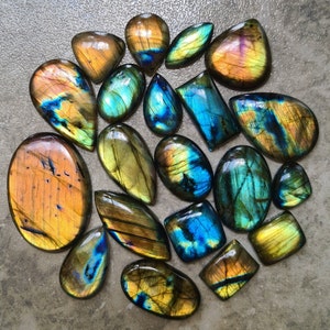 Wholesale Lot Of Flashy Labradorite Cabochon, Mix Shape Labradorite Gemstone Cabochon , Labradorite Lot,Top Quality Labradorite Loose Stone. image 1