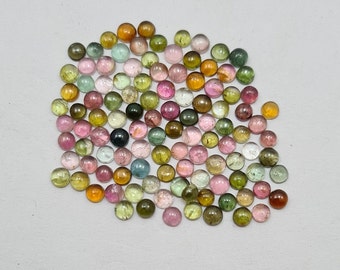 72 Pieces 4 MM Tourmaline Cabochon~ Tourmaline Round Cabochon~  Tourmaline Loose Gemstone~ Tourmaline Cabochon Lot~ 21 Carats Lot.