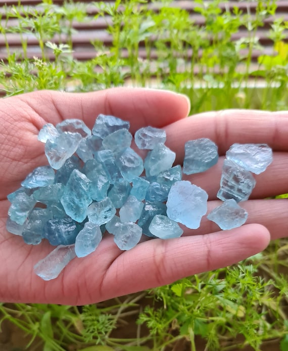 Jewelry Making & Beading Genuine raw aquamarine rough gemstone chunk ...