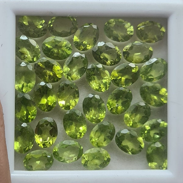 27 Pcs 5X7 MM oval Cut Peridot ~ Peridot Faceted~ 20 Carats Oval Cut Peridot Loose Stone.