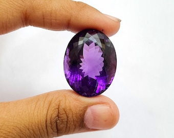 Oval Amethyst Gemstone, AAA Quality, Faceted Loose Stone (20X26 MM)