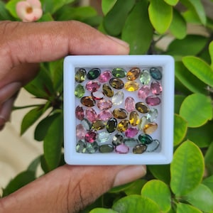 25 Pieces 6X4 MM Natural Tourmaline Gemstone ,Multi color Tourmaline ~Faceted Tourmaline~ Tourmaline Loose Stone Lot~ 11 Carat Tourmaline.