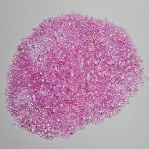 100 pezzi di pietra tagliata di zaffiro rosa rotondo da 1,4 mm, pietra preziosa di zaffiro rosa sfaccettata rotonda, lotto all&#39;ingrosso di pietre sciolte di zaffiro rosa naturale.