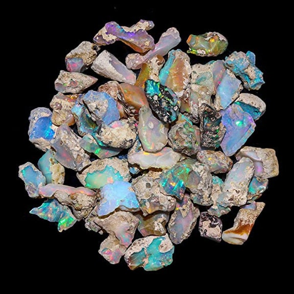 Opal Rough, Opal Rough Stone, Fire Opal Rough Gemstone, Welo Opal Rough, Raw Opal, Top Quality Genuine Ethiopian Multi Fire Opal Rough Lot.
