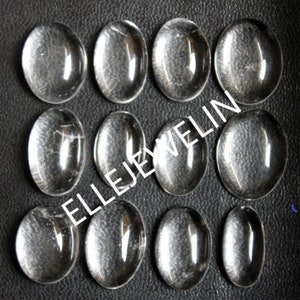 Natural Clear Quartz Cabochon, Clear Quartz Gemstone Cabochon, Clear Quartz Loose Stone, Oval Shape Mix Size Clear Quartz Gemstone Lot.