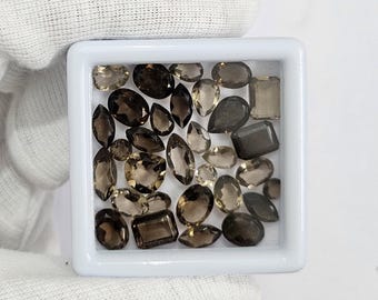 Faceted Smoky Quartz Gemstone Lot, Mixed Shape, (4-10 MM)