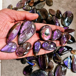 Purple Labradorite Cabochon, Natural Purple Labradorite Gemstone cabochon, Mix Shape Purple Labradorite Loose Stone Lot For Jewelry Making.